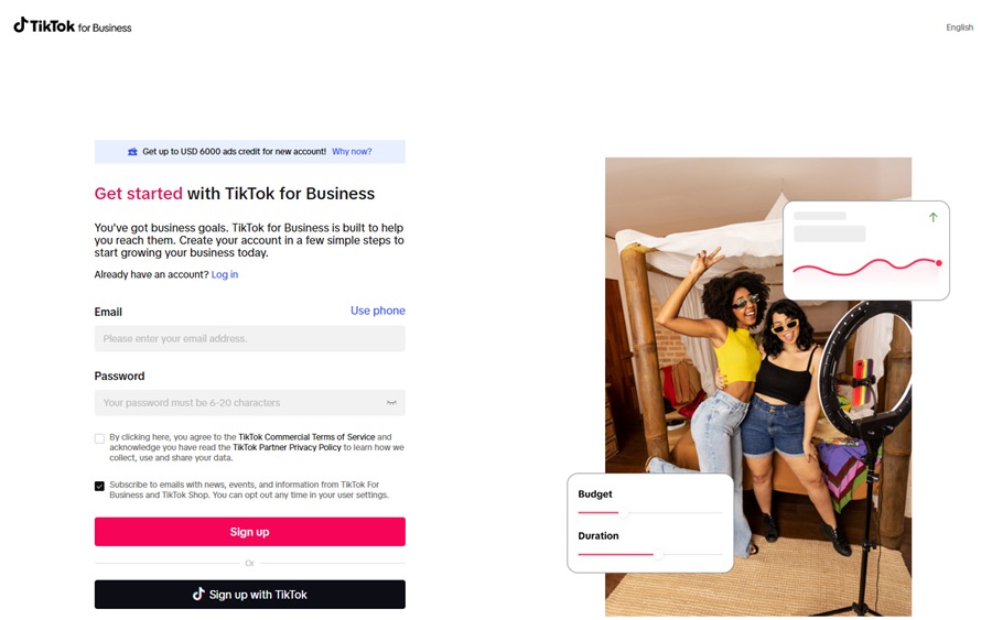 tiktok广告账户注册 tiktok广告账户注册
