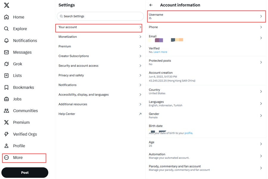 change x username